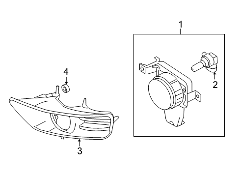 2006 Ford Focus Fog Lamp Assembly, Front Driver Side Diagram for 4S4Z-15200-AB