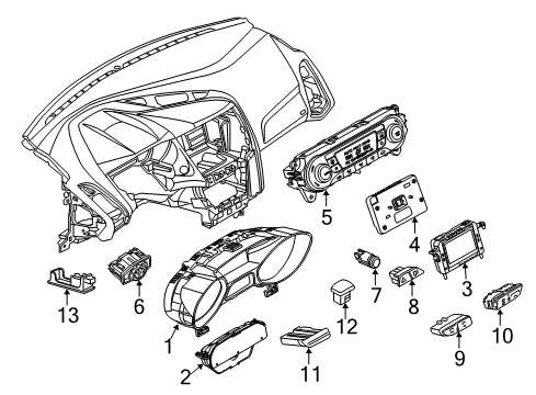 2014 Ford Focus Cluster & Switches Diagram 2 - Thumbnail