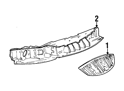 2001 Lincoln Town Car Grille Diagram for XW1Z-8200-AA