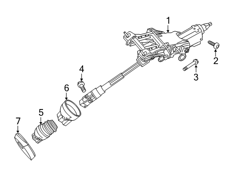 2013 Ford Focus Steering Column Diagram for BV6Z-3C529-Y