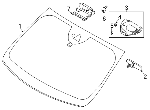 2022 Ford Escape Mirror Inside, Rear Inner Diagram for LU5Z-17700-D