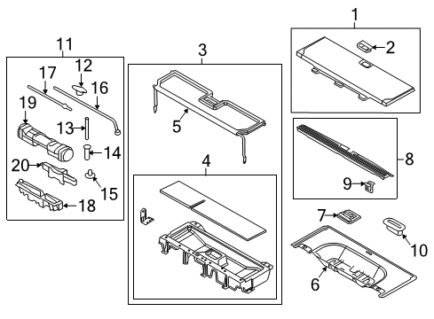 2012 Lincoln Navigator Interior Trim - Rear Body Diagram