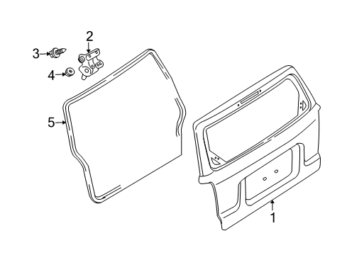 2008 Mercury Mariner Gate & Hardware Diagram 1 - Thumbnail