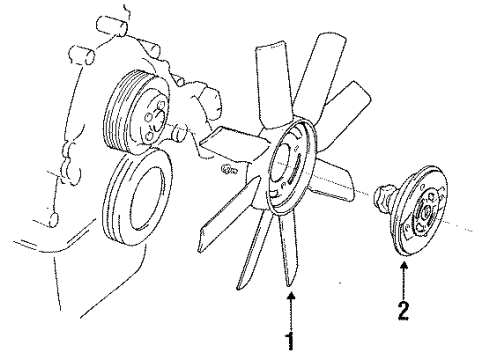 1995 Ford Ranger Cooling System, Radiator, Water Pump, Cooling Fan Diagram 3 - Thumbnail