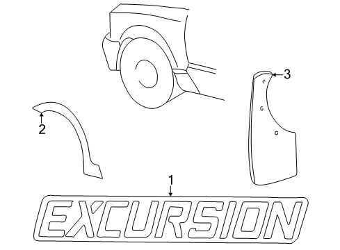 2004 Ford Excursion Exterior Trim - Fender Diagram