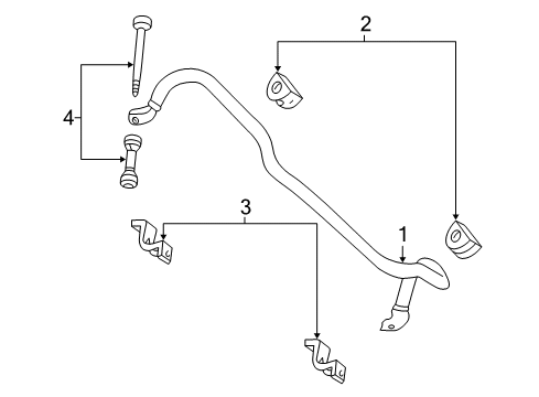 1998 Ford Expedition Stabilizer Bar & Components - Front Diagram 2 - Thumbnail