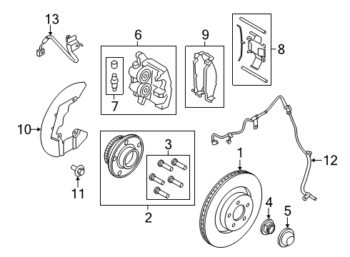2022 Ford Mustang Front Brakes Diagram 1 - Thumbnail
