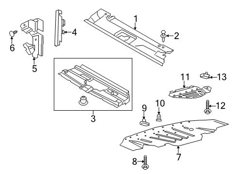 2015 Ford Mustang Side Air Baffle, Front Driver Side Diagram for FR3Z-8311-A