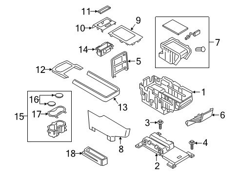 2021 Lincoln Aviator Front Console, Rear Console Diagram 4 - Thumbnail
