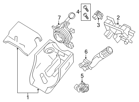 2010 Lincoln MKS Shroud, Switches & Levers Diagram