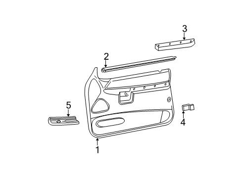 1999 Ford Explorer Interior Trim - Door Diagram