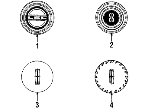 1993 Lincoln Mark VIII Center Cap Diagram for F3LY-1130-C