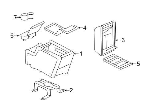 2003 Lincoln Aviator Cup Holder Insert Diagram for 2C5Z-7813562-CAA