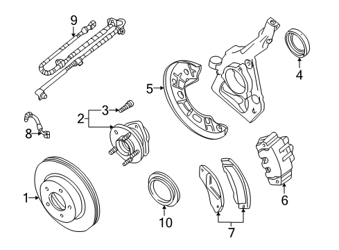 2005 Mercury Mountaineer Front Brakes Diagram 2 - Thumbnail