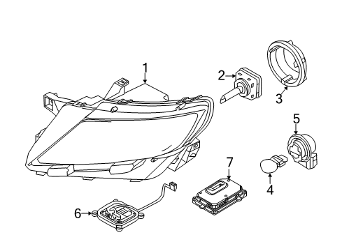 2012 Lincoln MKX Control Module, Front Driver Side Diagram for BA1Z-13K198-A