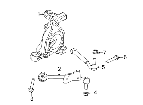 2022 Ford Mustang Rear Lower Control Arm, Front Passenger Side Diagram for KR3Z-3078-C