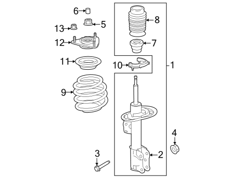 2024 Ford Mustang Strut Nut, Lower Diagram for -W520517-S450