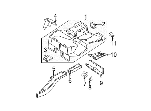 2004 Ford Focus Rear Rail, Driver Side Diagram for 8S4Z-5410125-A