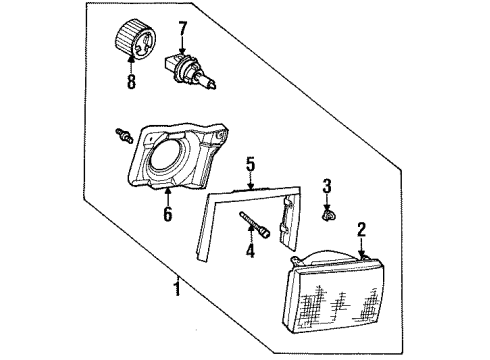 1990 Ford Mustang Composite Assembly, Driver Side Diagram for E9ZZ-13007-B