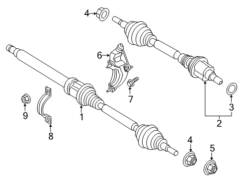 2017 Lincoln MKZ Axle Assembly, Front Driver Side Diagram for HG9Z-3B437-E