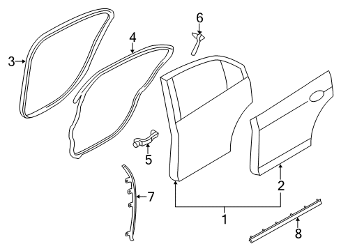 2012 Lincoln MKZ Rear Door, Body Diagram 2 - Thumbnail