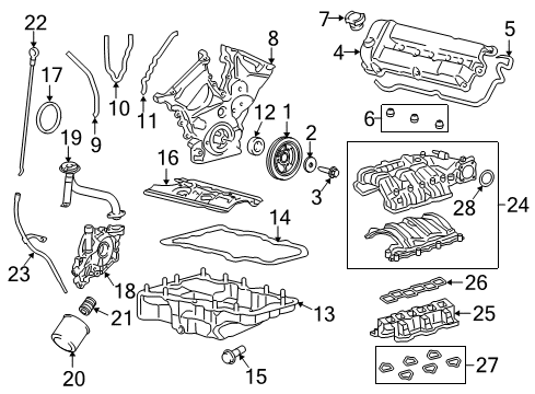 2011 Ford Escape Valve Cover Seal, Lower Diagram for 9L8Z-6C527-A