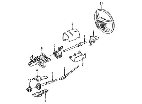 1998 Lincoln Town Car Steering Column & Wheel, Steering Gear & Linkage Diagram