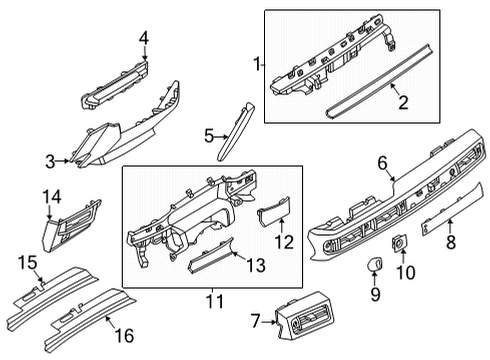 2023 Lincoln Nautilus Instrument Panel Components Diagram 1 - Thumbnail