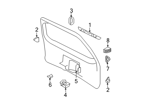 2005 Ford Expedition Lift Gate - Lock & Hardware Diagram
