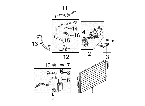 2012 Ford Escape A/C Condenser, Compressor & Lines Diagram 1 - Thumbnail