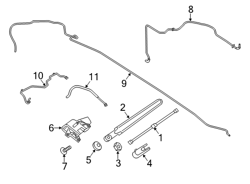 2016 Lincoln MKC Lift Gate - Wiper & Washer Components Diagram