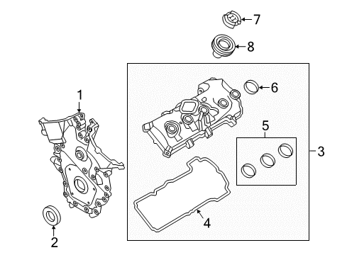 2014 Lincoln MKS Valve & Timing Covers Diagram 1 - Thumbnail