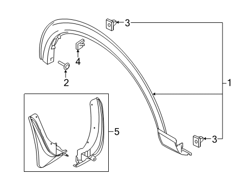2022 Ford Police Interceptor Utility Exterior Trim - Fender Diagram