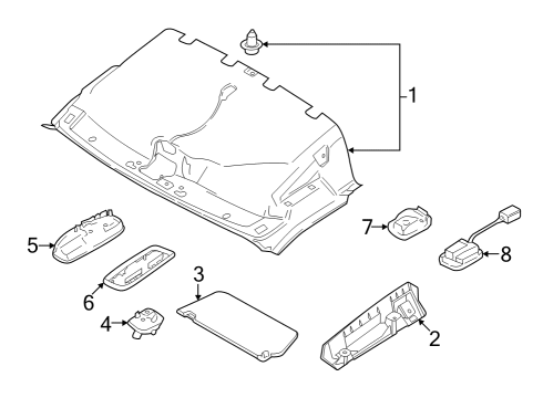 2022 Ford E-Transit Interior Trim - Roof Diagram 1 - Thumbnail