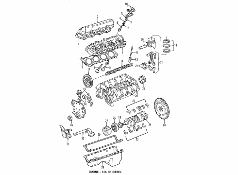 1994 Ford F-350 Cylinder Head Diagram for F4TZ-6V049-AARM