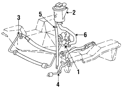 1995 Lincoln Mark VIII P/S Pump & Hoses, Steering Gear & Linkage Diagram