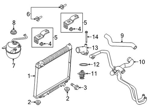 2016 Ford E-350 Super Duty Radiator & Components Diagram