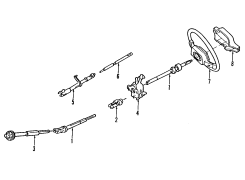 2000 Mercury Grand Marquis Steering Column & Wheel, Steering Gear & Linkage Diagram 1 - Thumbnail