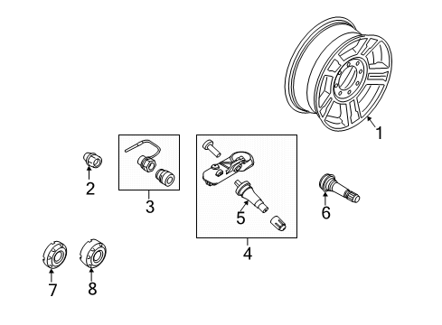 2020 Ford F-250 Super Duty Wheels Diagram 1 - Thumbnail