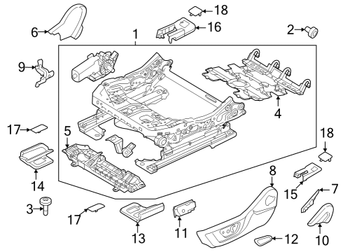 2024 Ford Mustang Adjust Motor, Passenger Side Diagram for EU5Z-14547-C