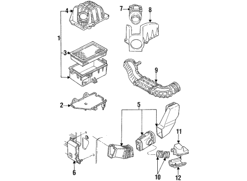 1994 Ford Ranger Air Inlet Duct Diagram for F37Z9A624E