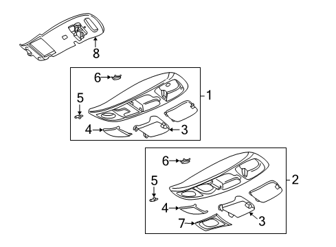 2005 Mercury Mountaineer Overhead Console Diagram 2 - Thumbnail