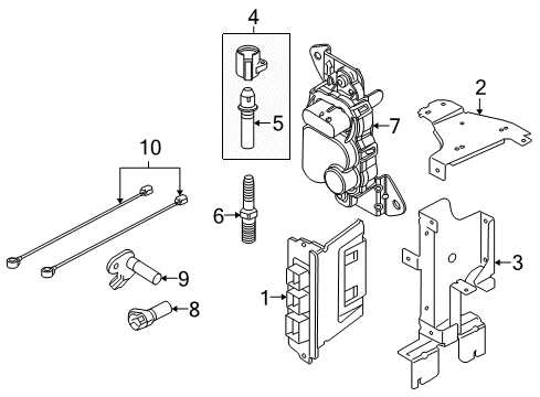 2012 Ford Mustang Lower Bracket Diagram for BR3Z-12A659-A