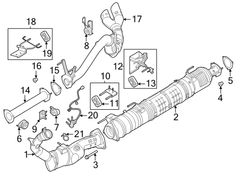 2023 Ford F-250 Super Duty Exhaust Components Diagram 1 - Thumbnail
