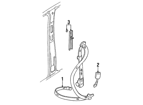 1998 Ford Contour Lap & Shoulder Belt, Driver Side Diagram for F8RZ-54611B69-CAB