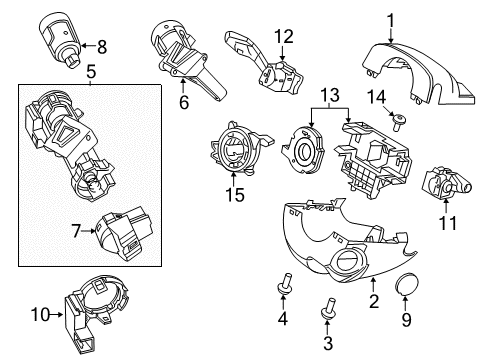2015 Ford Focus Shroud, Switches & Levers Diagram