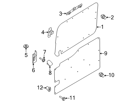 2015 Ford Transit-150 Interior Trim - Side Loading Door Diagram 5 - Thumbnail