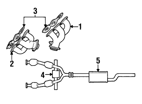 1994 Ford Mustang Exhaust Manifold, Driver Side Diagram for F4ZZ9431E