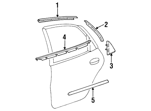 1998 Ford Taurus Exterior Trim - Rear Door Diagram