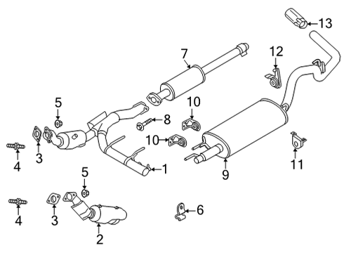 2023 Ford F-150 Exhaust Components Diagram 5 - Thumbnail